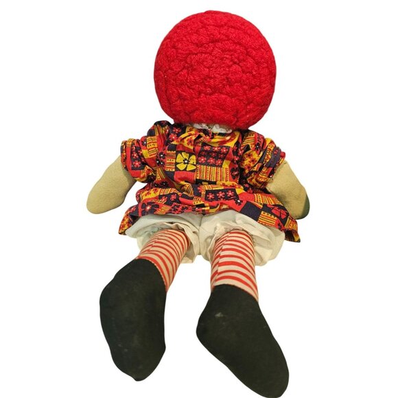 Raggedy Ann Doll Vintage Handmade 15" Felt Hair Unbranded Toy Girl Plush Striped - Picture 8 of 10
